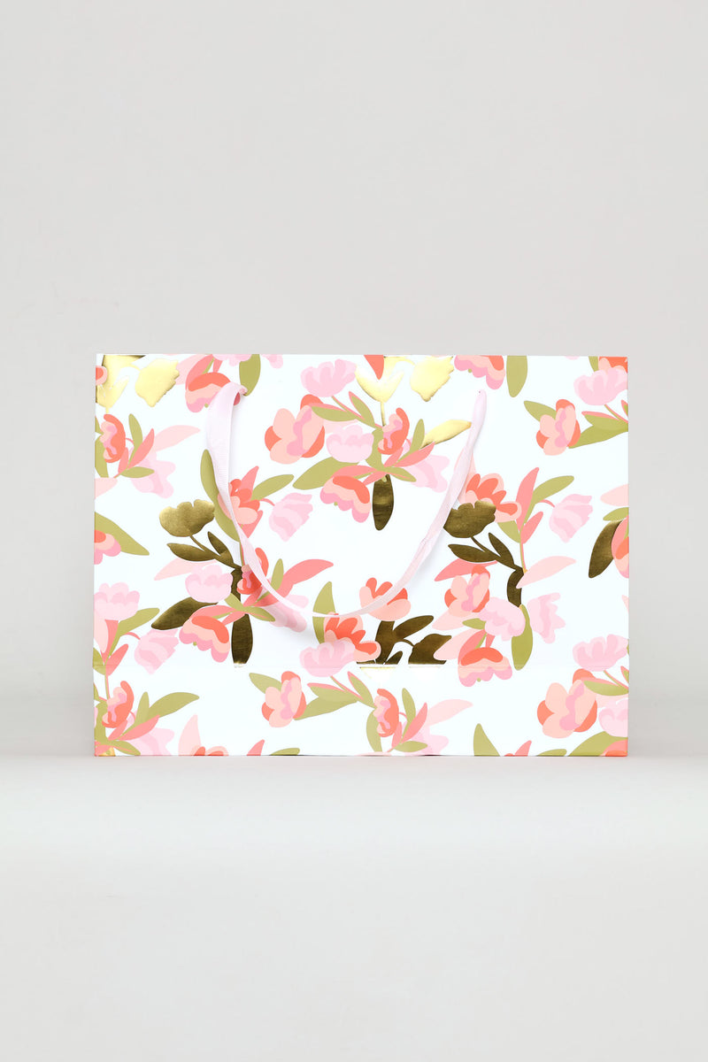Gold Foil Gift Bag - Coral Pink