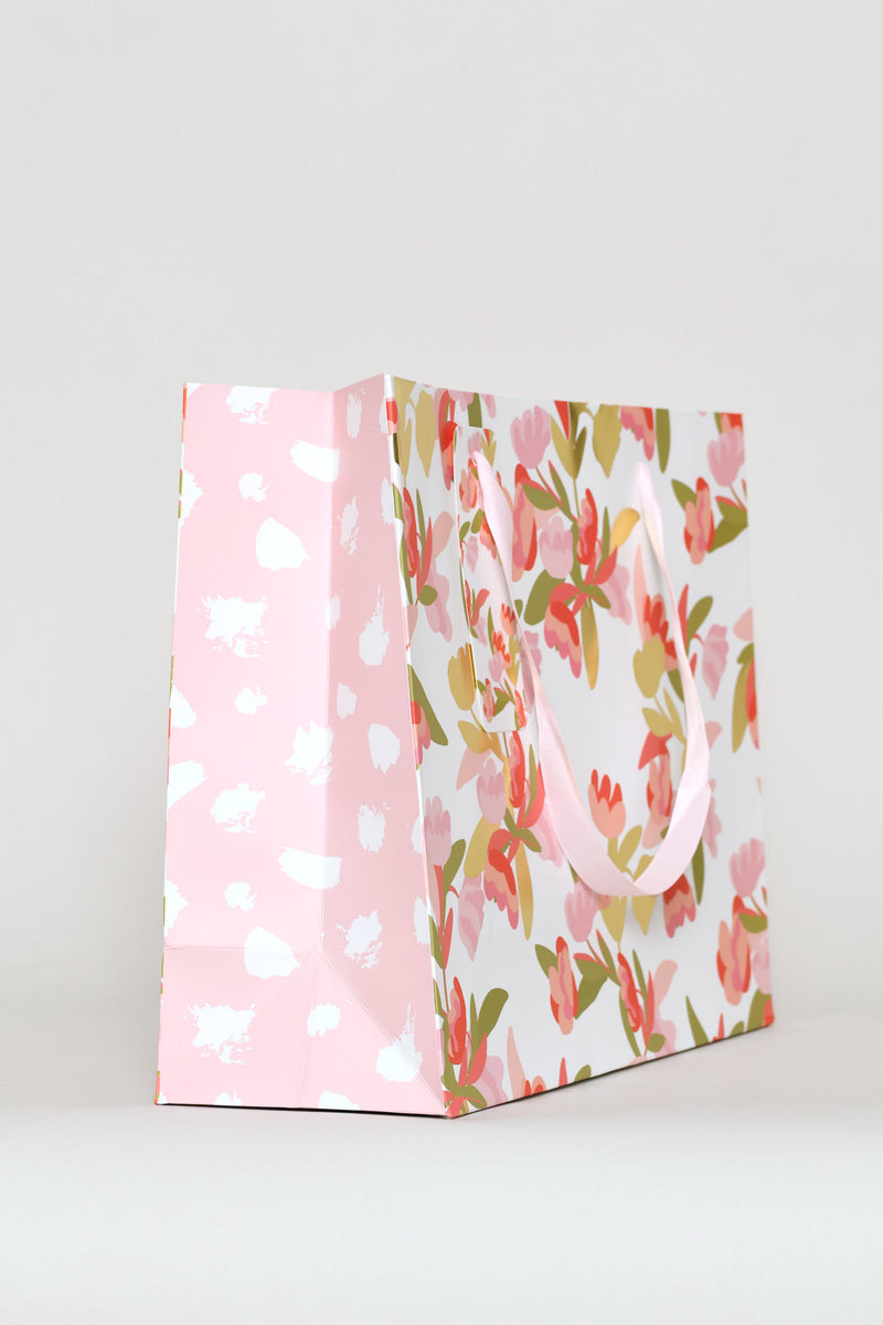Gold Foil Gift Bag - Coral Pink