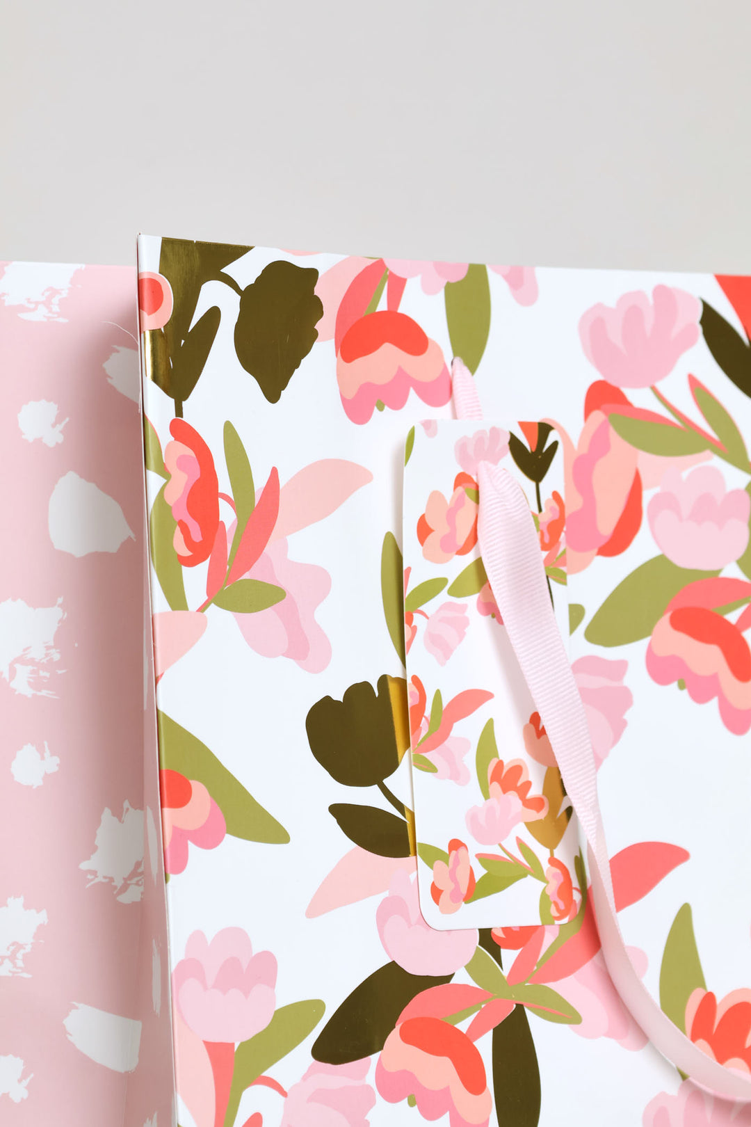 Gold Foil Gift Bag - Coral Pink