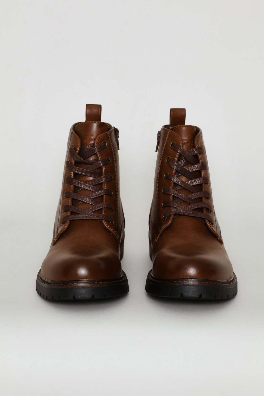 Lace Up Worker Boot - Brown