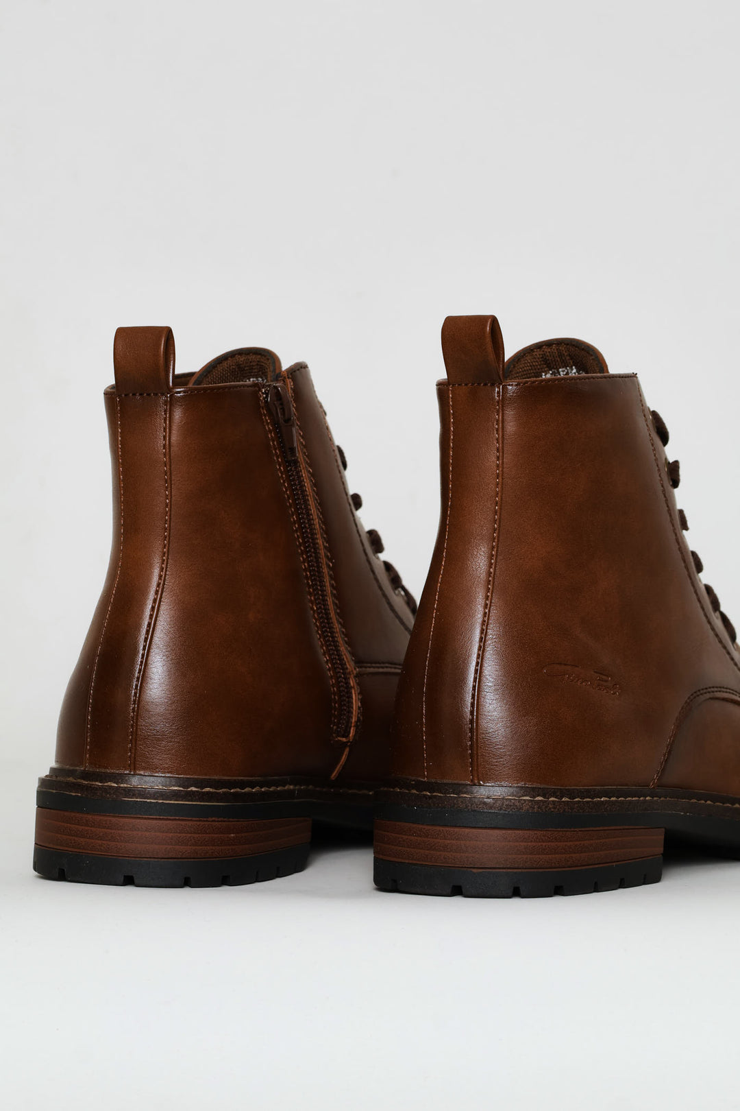 Lace Up Worker Boot - Brown