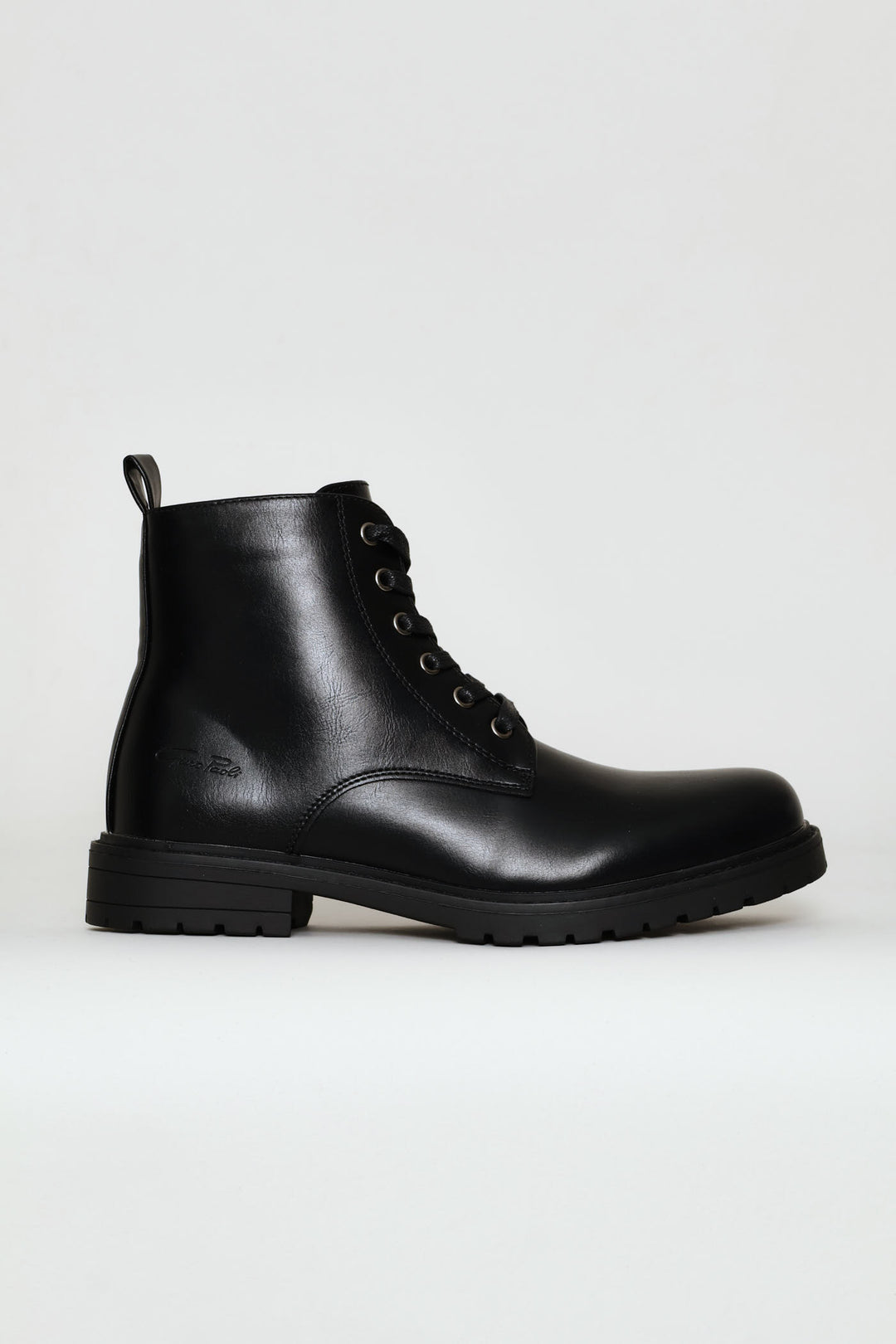 Lace Up Worker Boot - Black