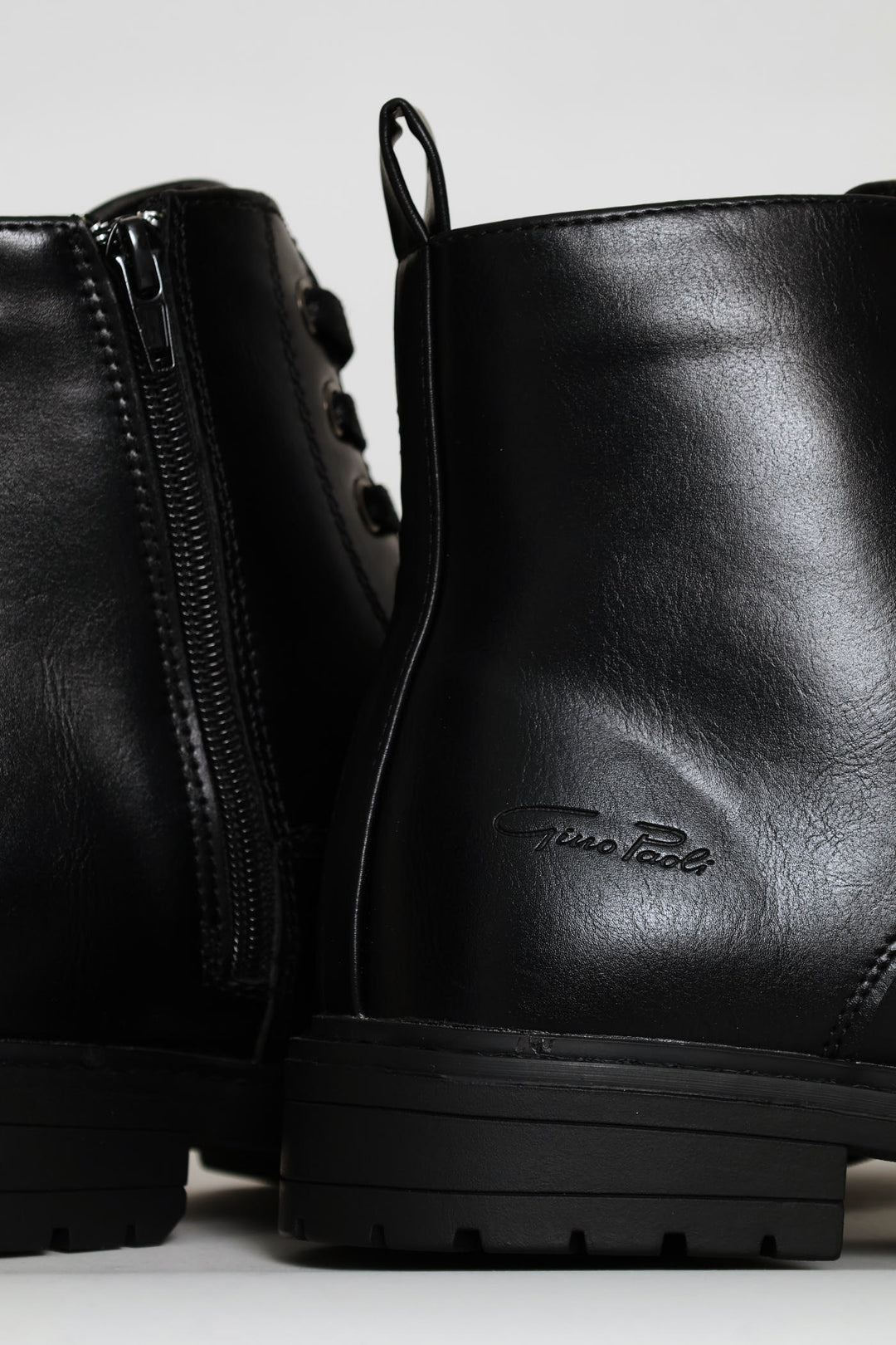 Lace Up Worker Boot - Black