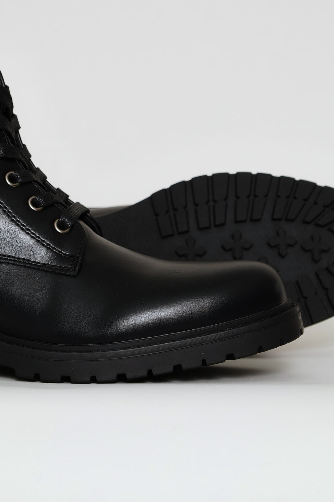Lace Up Worker Boot - Black