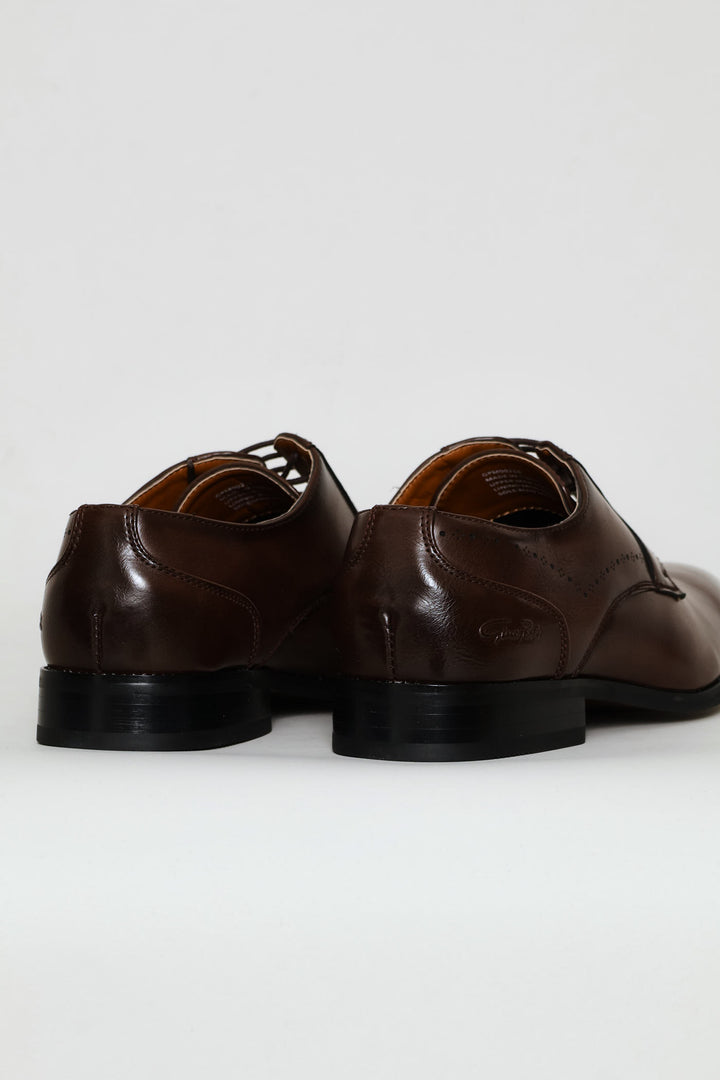 Punched Detail Derby Shoe - Brown
