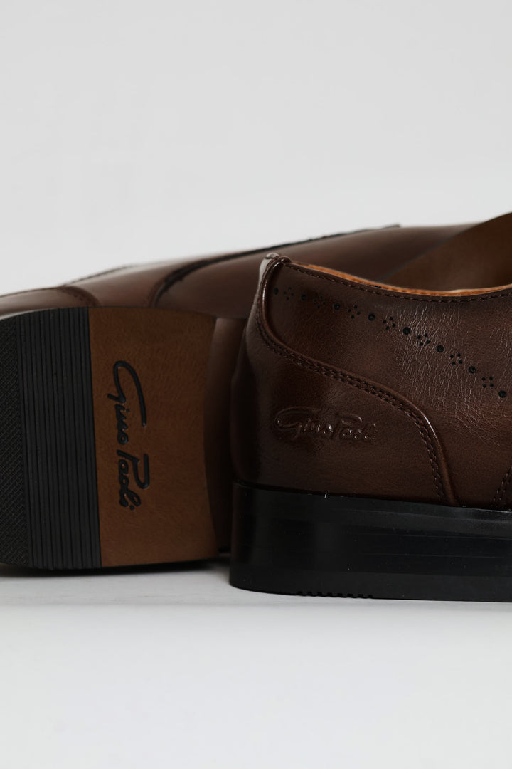 Punched Detail Derby Shoe - Brown
