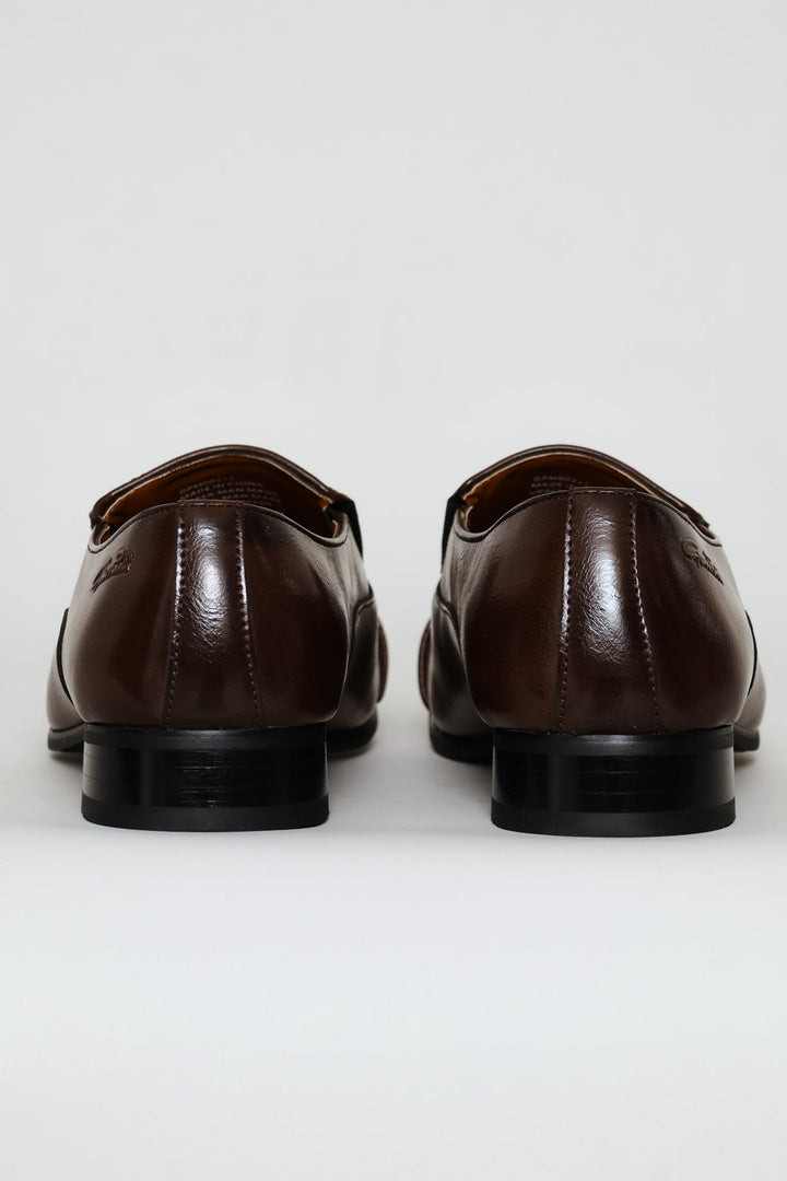 Slip On Smart Shoe With Toe Cap - Brown