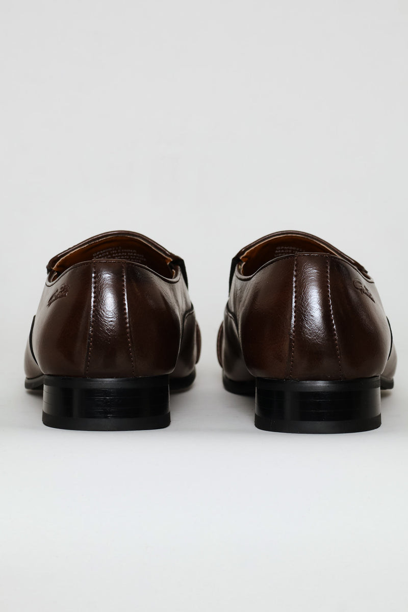 Slip On Smart Shoe With Toe Cap - Brown