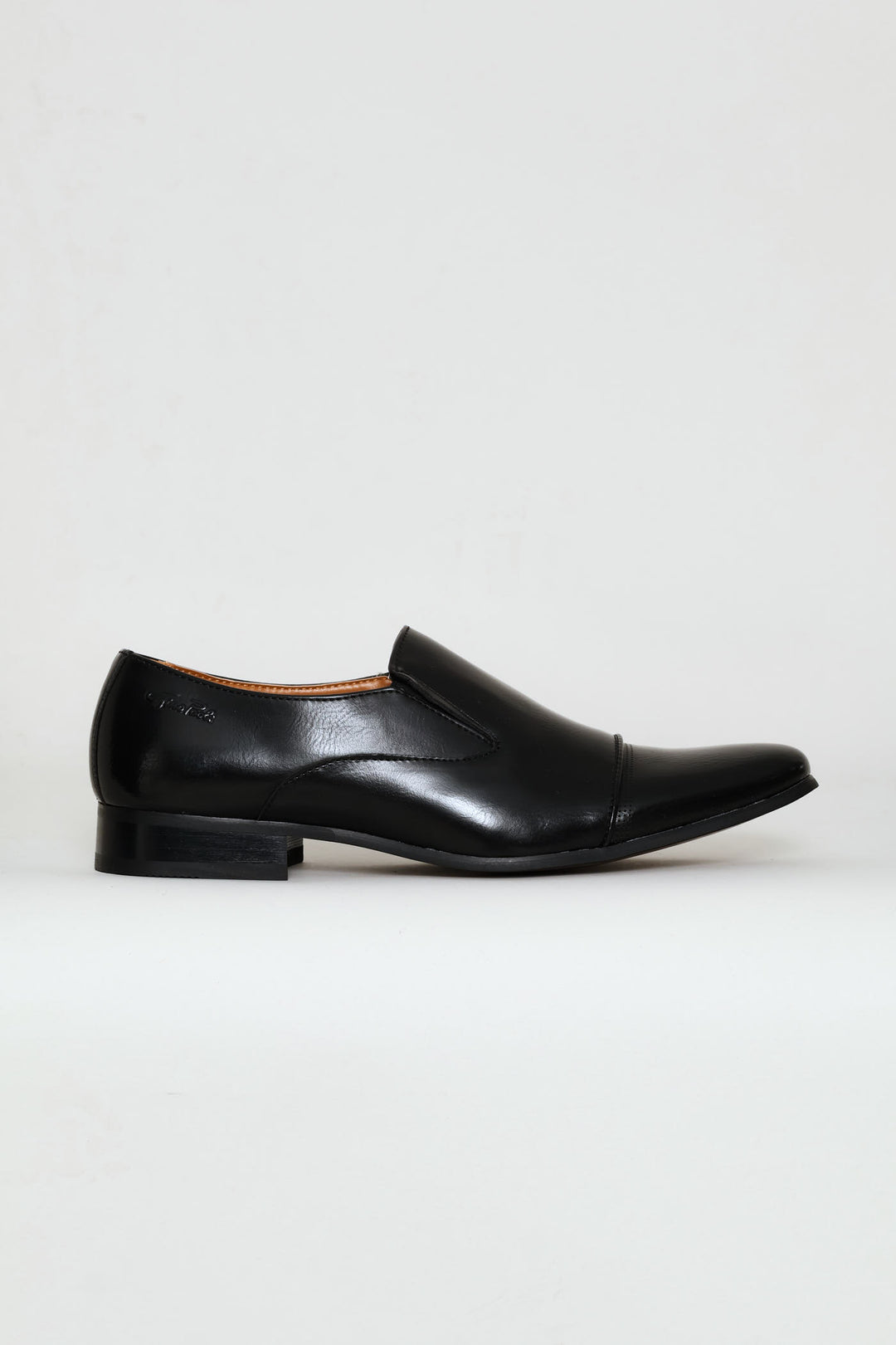 Slip On Smart Shoe With Toe Cap - Black