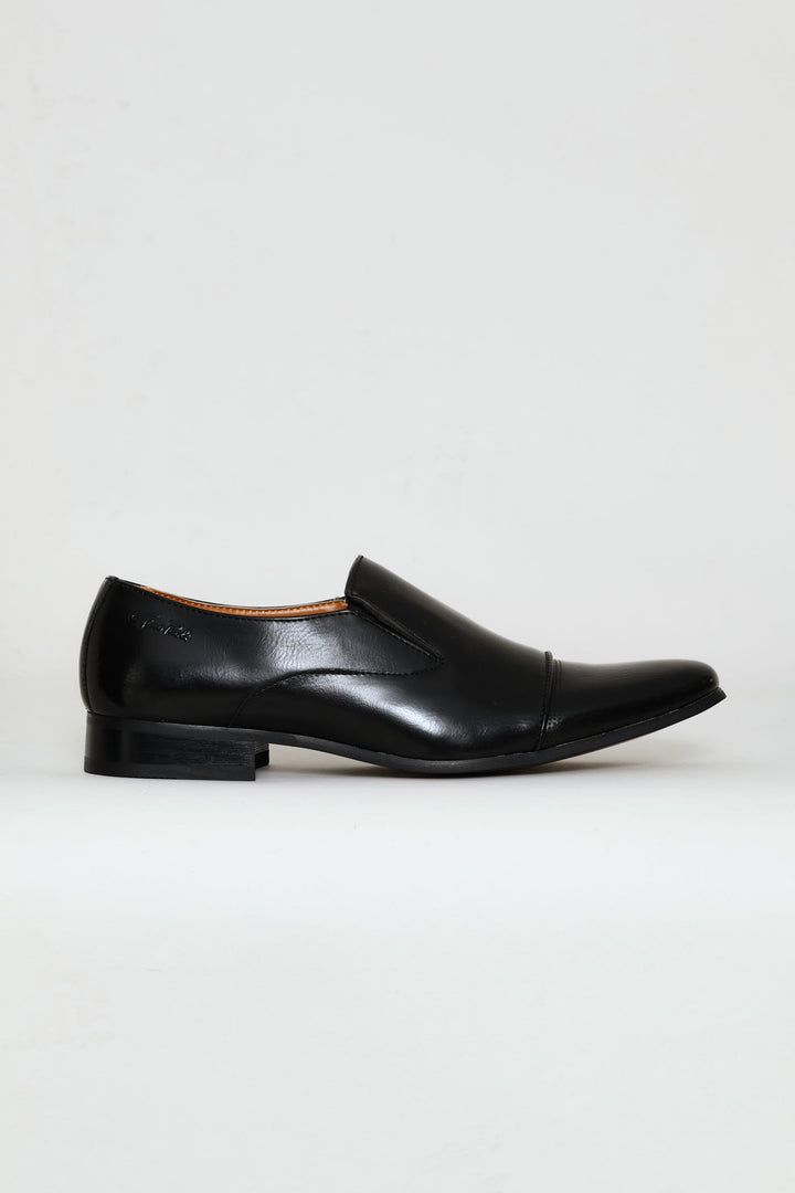Slip On Smart Shoe With Toe Cap - Black