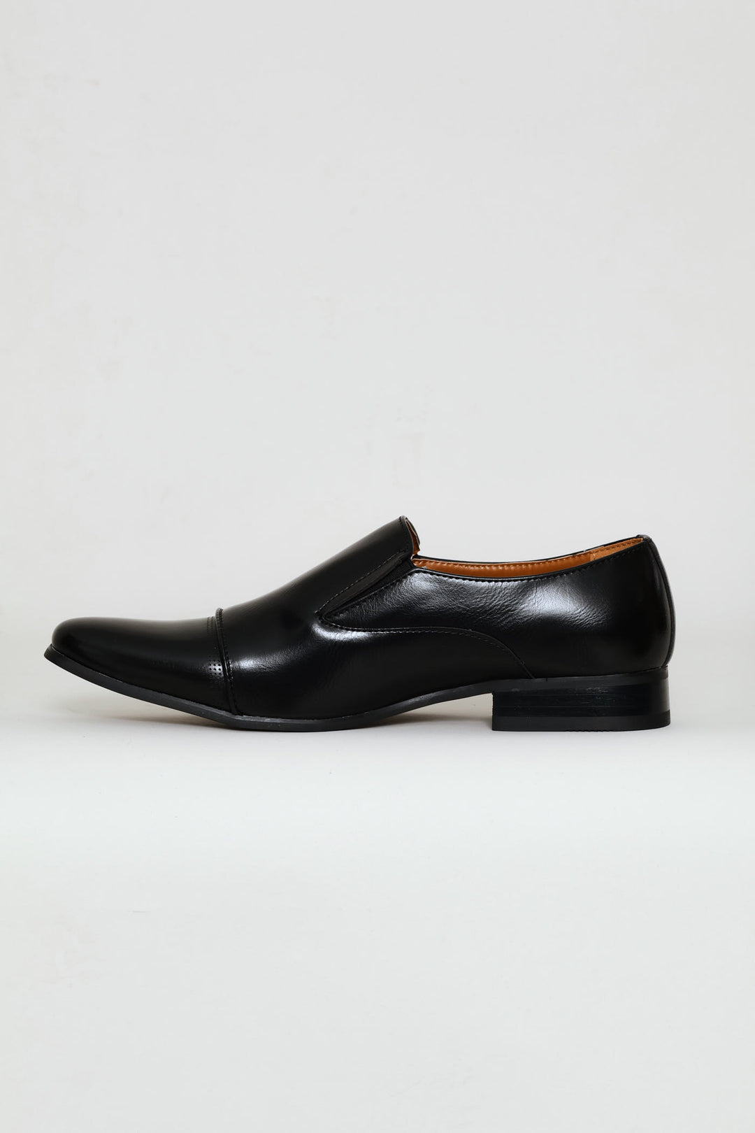 Slip On Smart Shoe With Toe Cap - Black