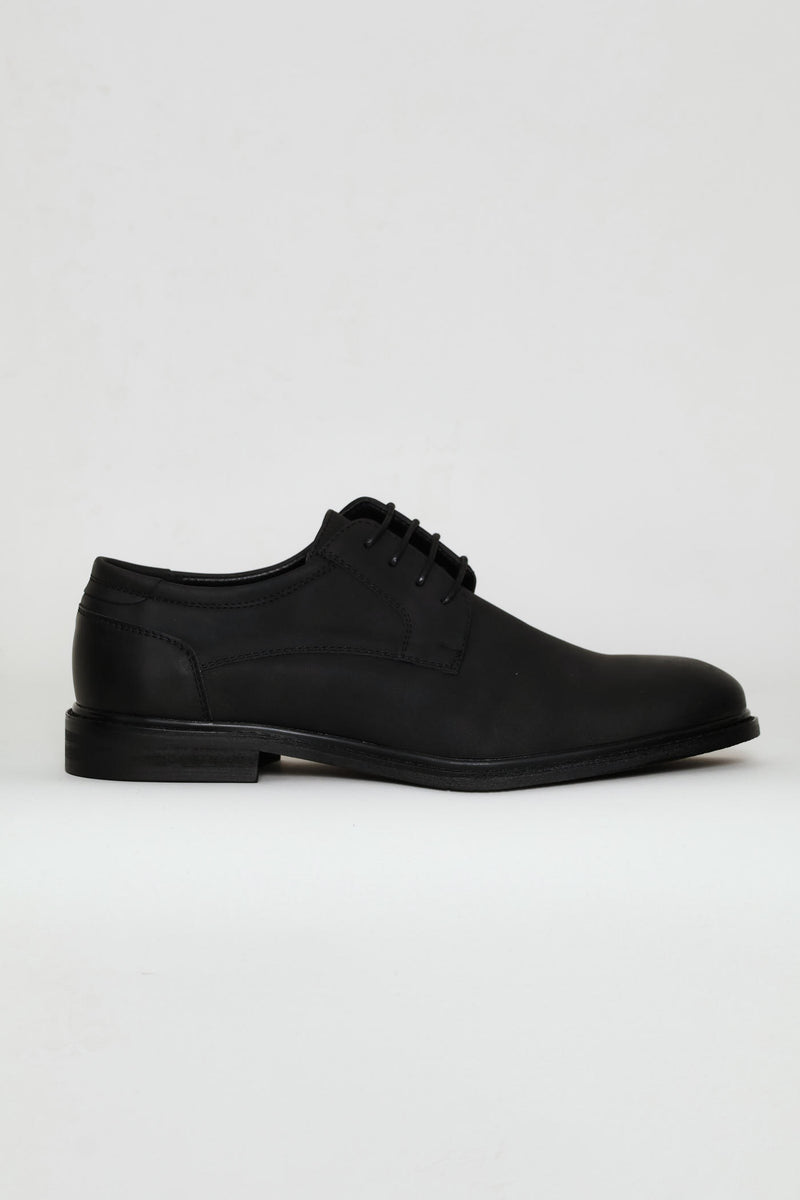 Smart Casual Lace Up Derby Shoe - Black