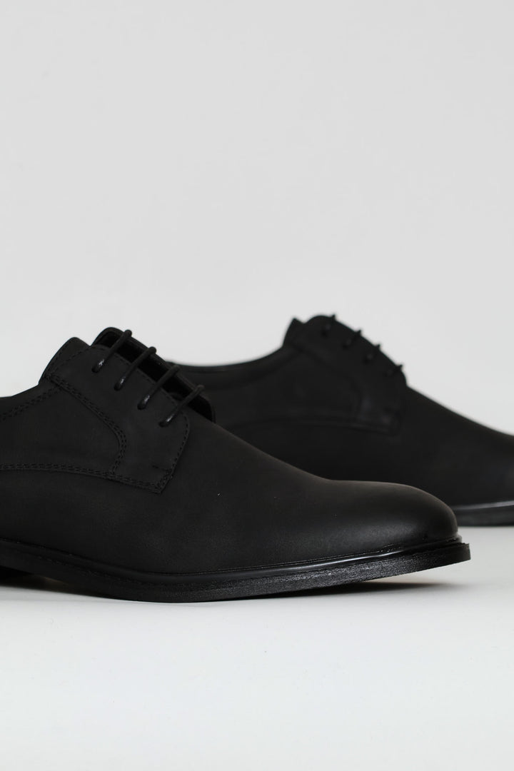 Smart Casual Lace Up Derby Shoe - Black