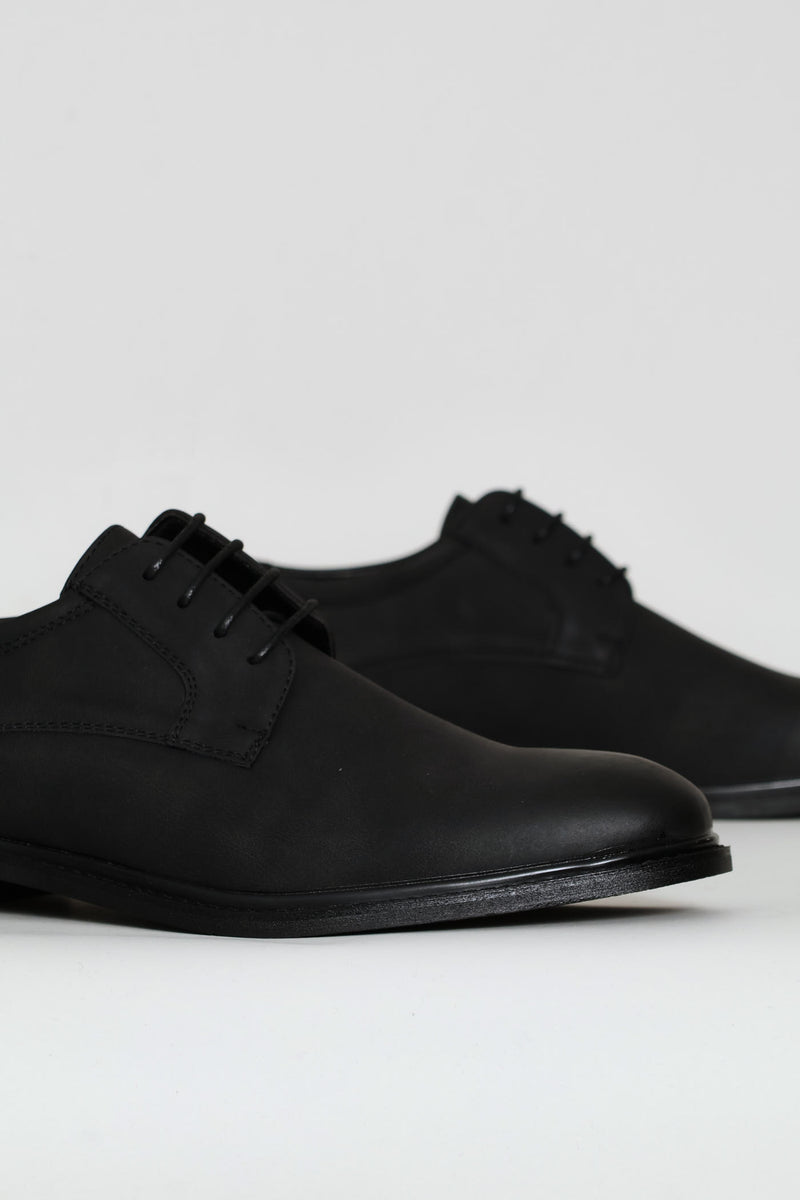 Smart Casual Lace Up Derby Shoe - Black