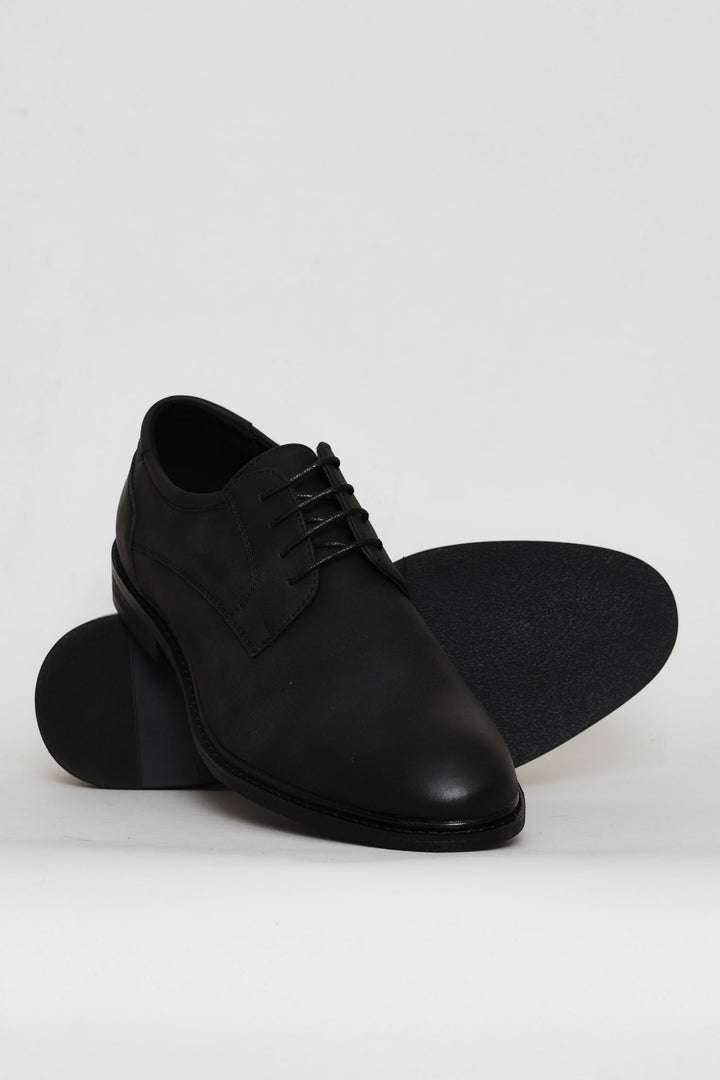 Smart Casual Lace Up Derby Shoe - Black