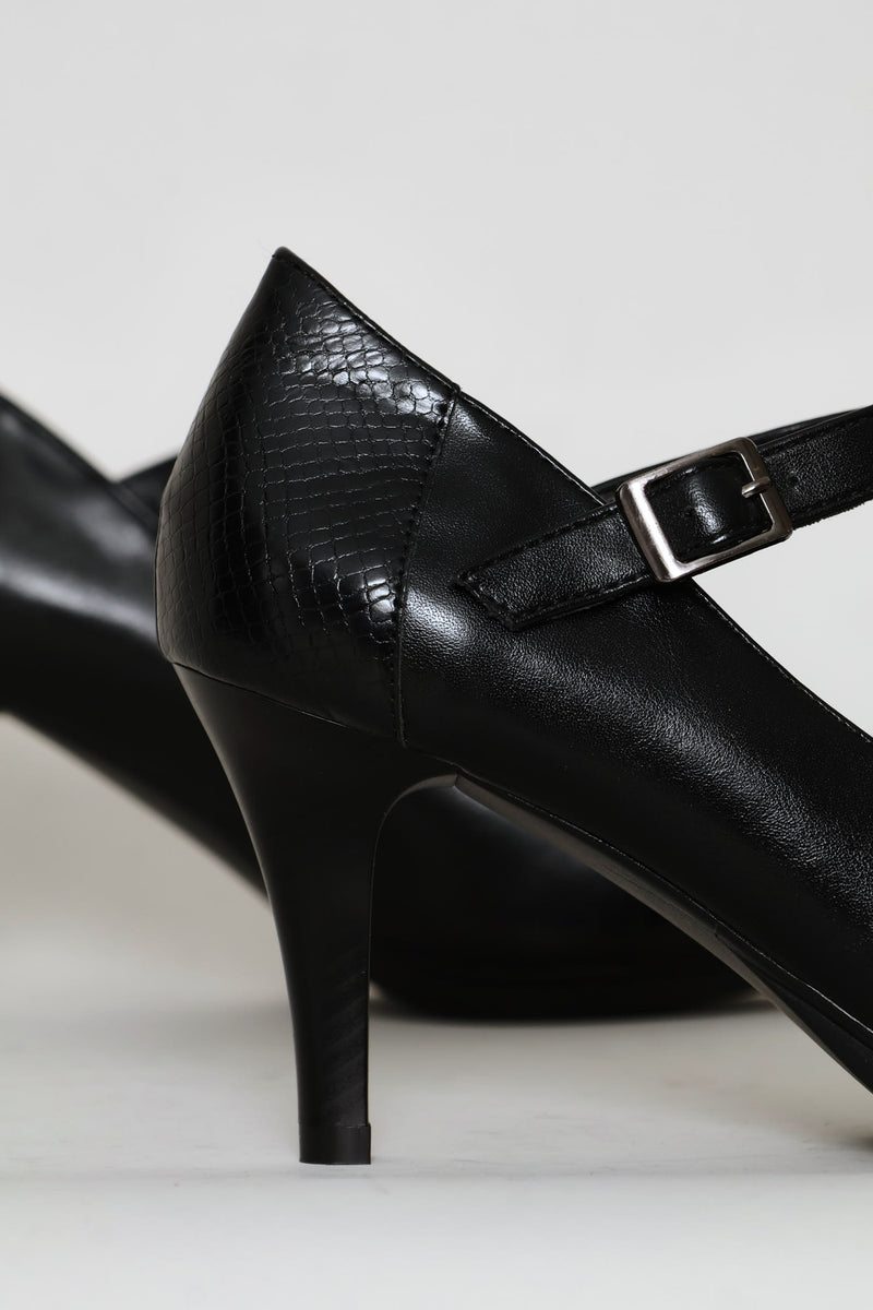 Phoenix Mary Jane T-Strap Heel - Black