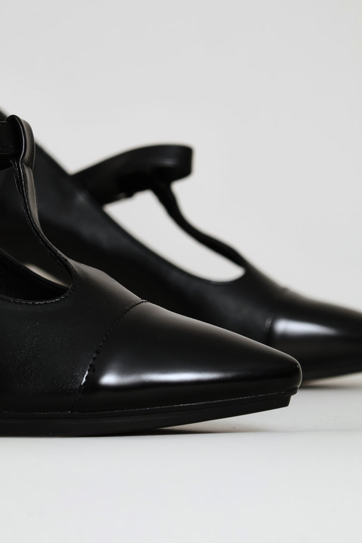 Phoenix Mary Jane T-Strap Heel - Black
