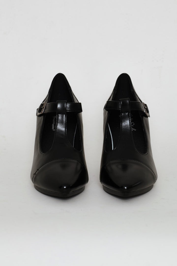Phoenix Mary Jane T-Strap Heel - Black