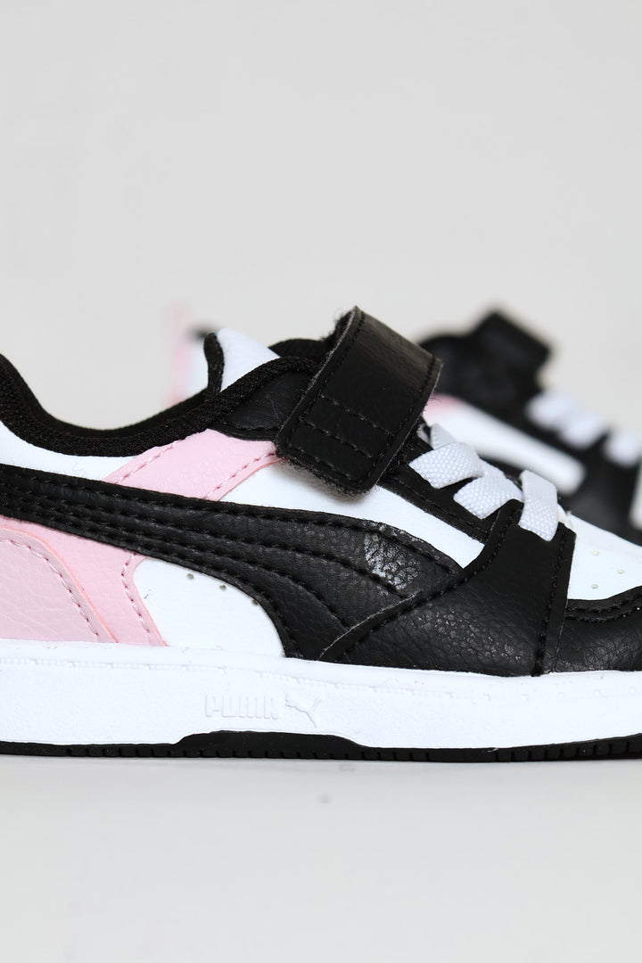 Pre-Girls Rebound V6 Lo Ac Plus Sneaker - Black/Pink