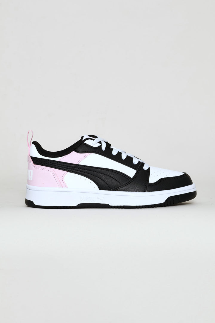 Girls Rebound V6 Lo Sneaker - Black/Pink