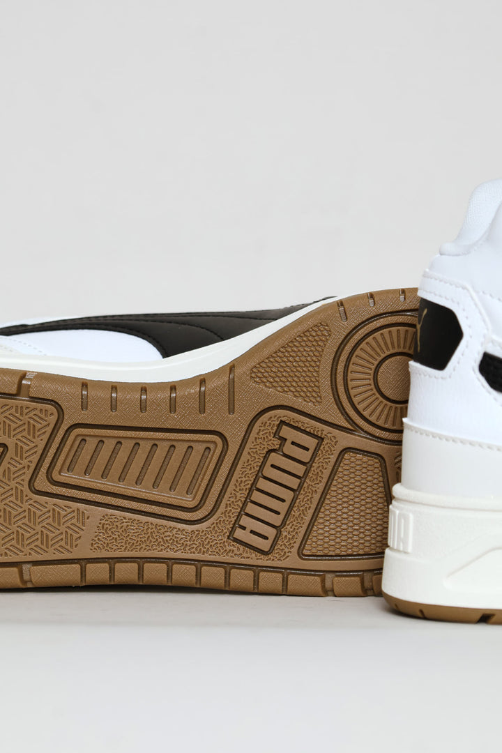 Boys Shuffle Downtown Mid Jr Sneaker - White/Black