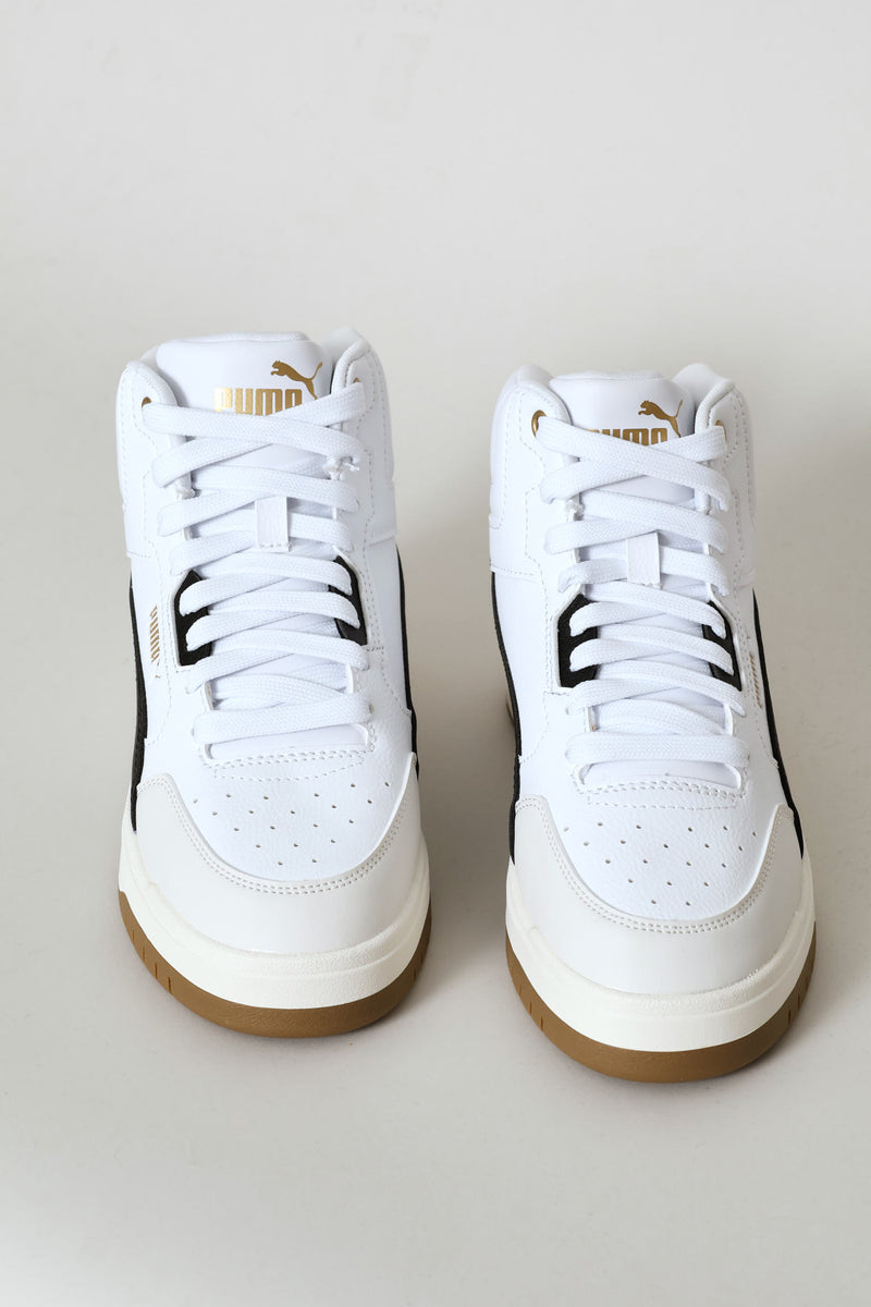 Boys Shuffle Downtown Mid Jr Sneaker - White/Black