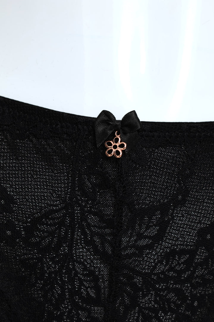 Mesh & Lace Brazilian Panty - Multi