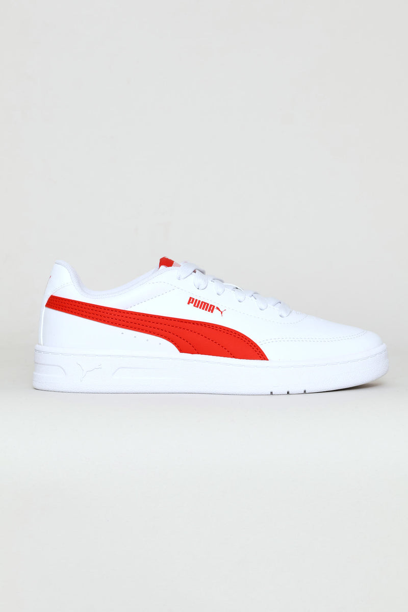 Boys Court Classic Clean Jr Sneaker - White/Red