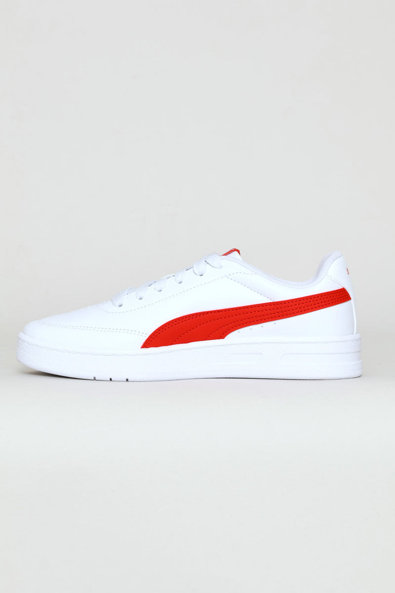 Boys Court Classic Clean Jr Sneaker - White/Red