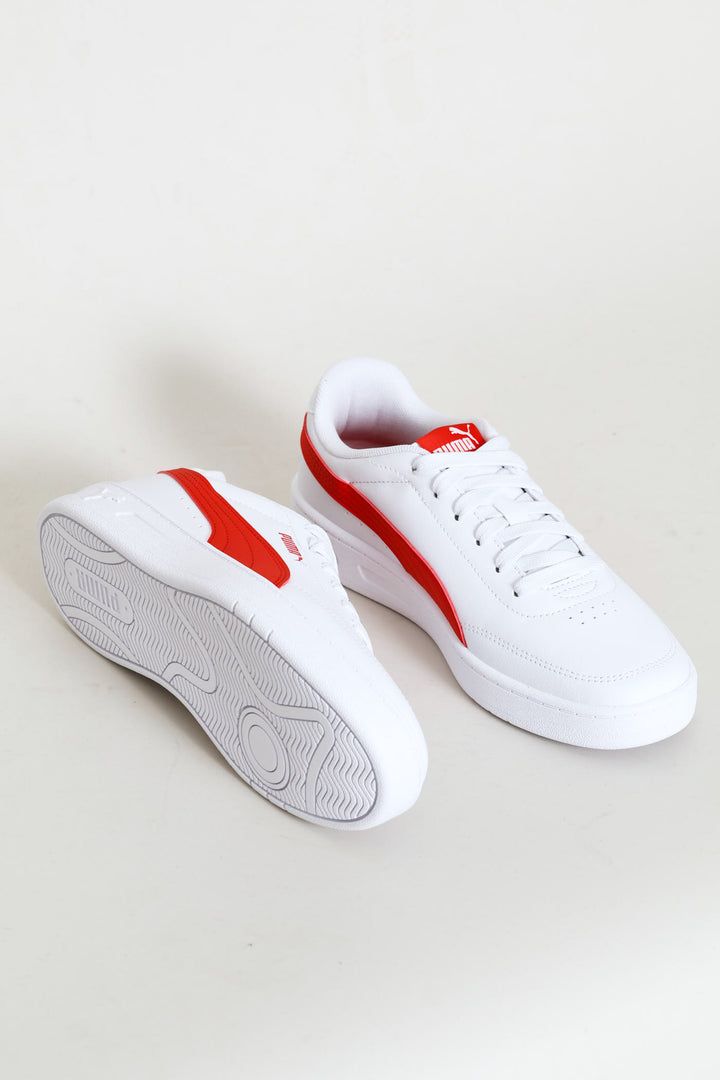 Boys Court Classic Clean Jr Sneaker - White/Red