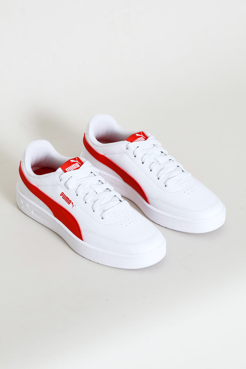 Boys Court Classic Clean Jr Sneaker - White/Red
