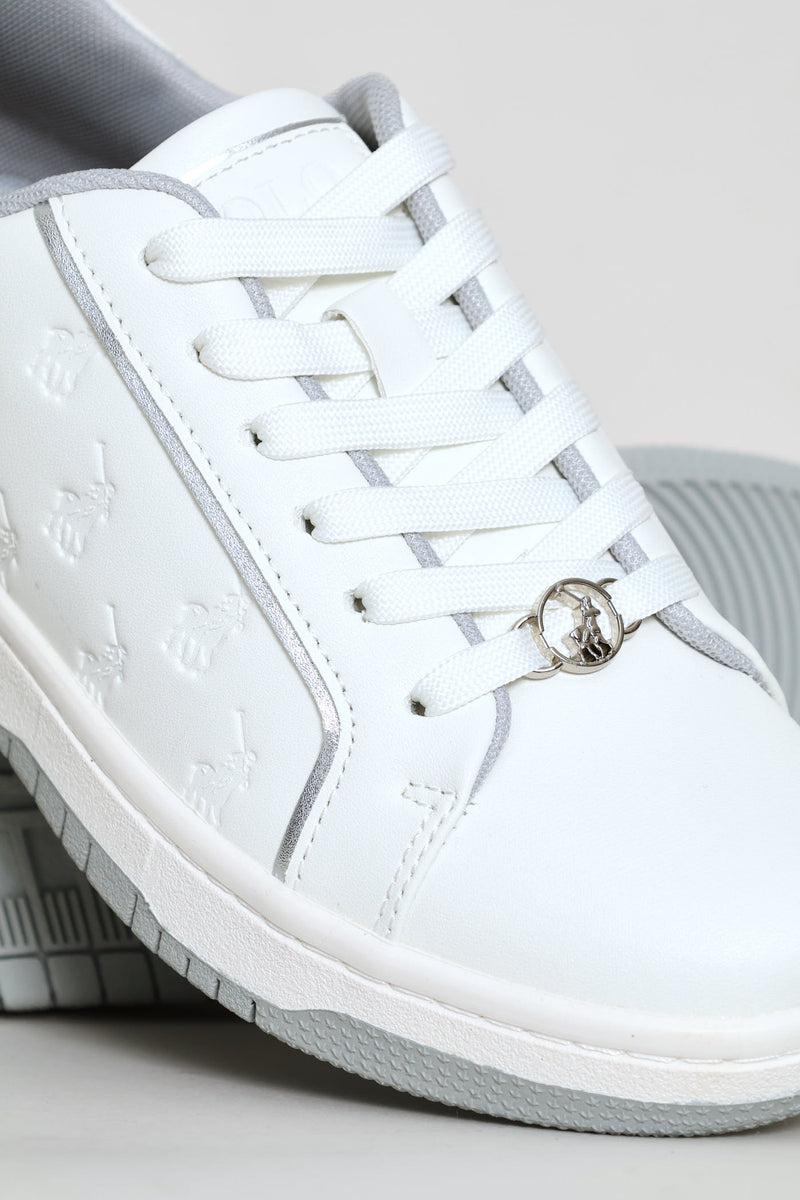 Deboss Monogram Sneaker - White
