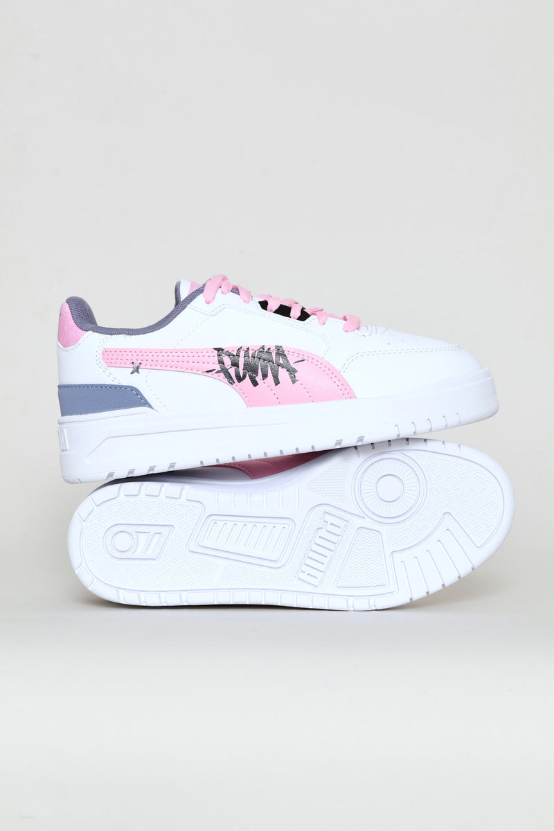 Girls Shuffle Downtown Lo Mid 90S Sneaker - White/Pink