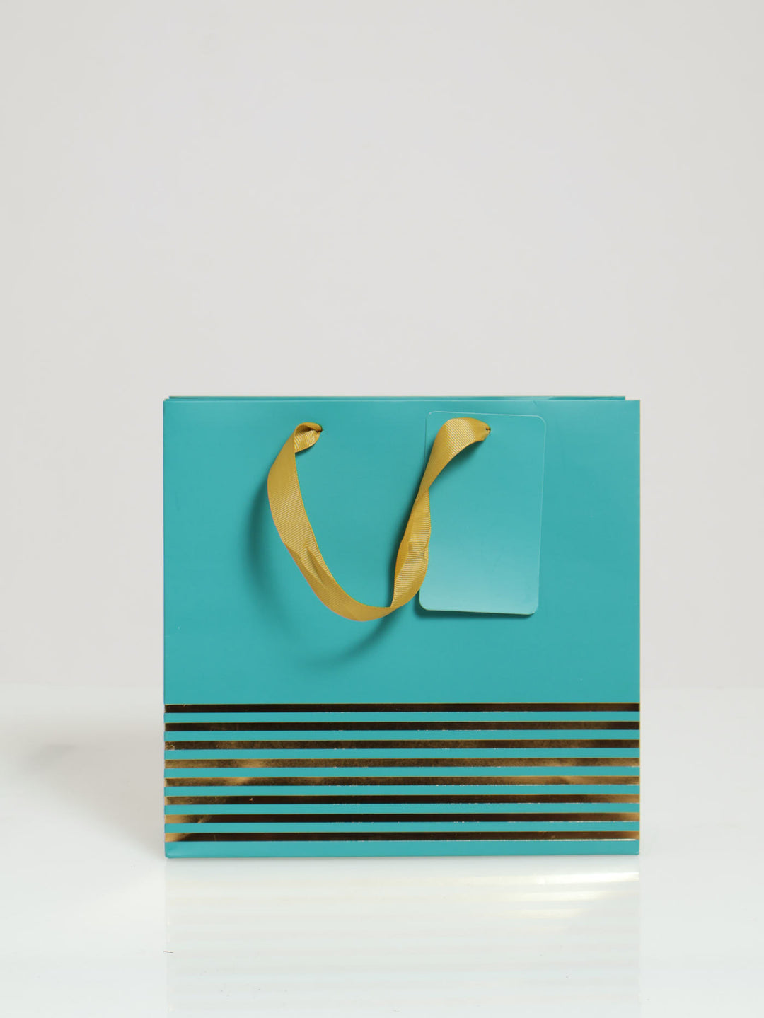 Gold Stripe Gift Bag - Teal