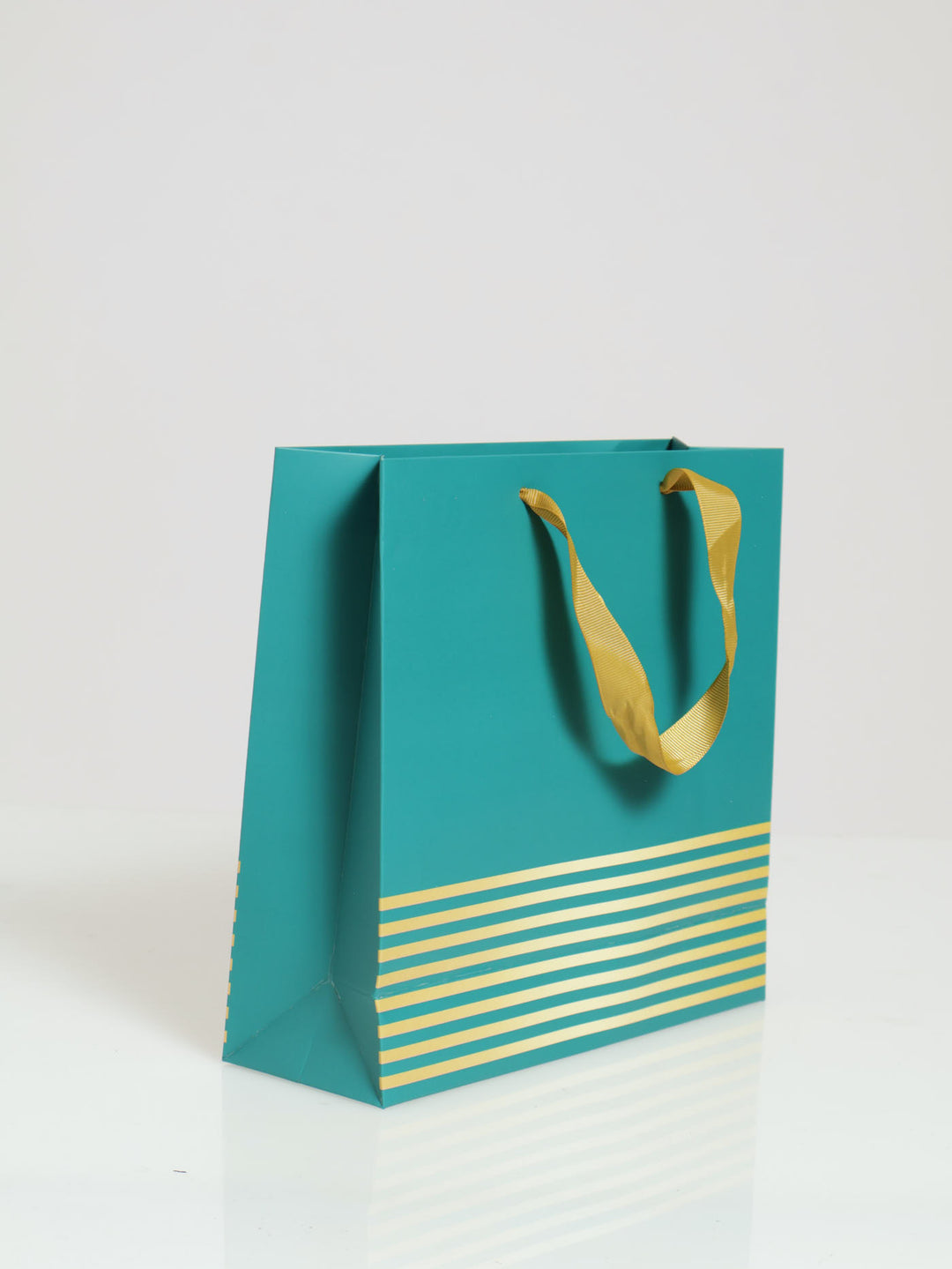 Gold Stripe Gift Bag - Teal