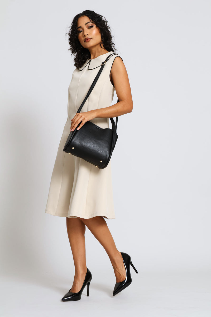 Top Handle Crossbody Bag - Black