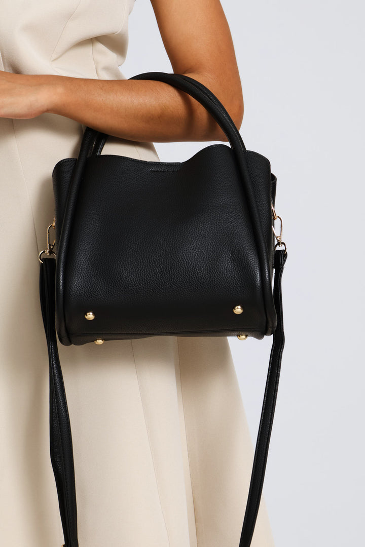 Top Handle Crossbody Bag - Black