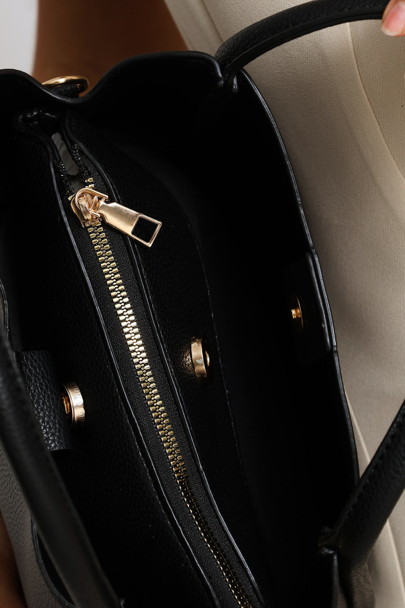 Top Handle Crossbody Bag - Black