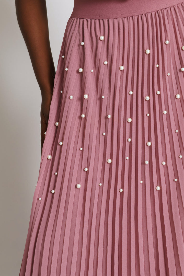 Pearl Pleated Chiffon Maxi Skirt - Mauve