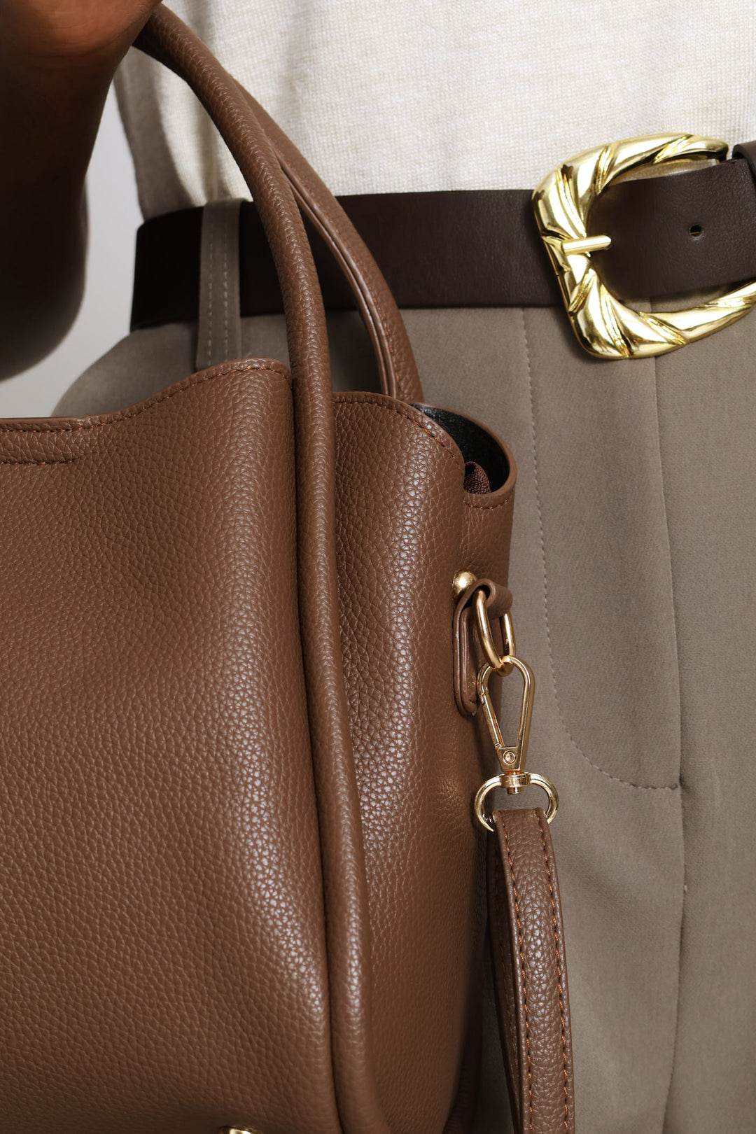 Top Handle Crossbody Bag - Mocha