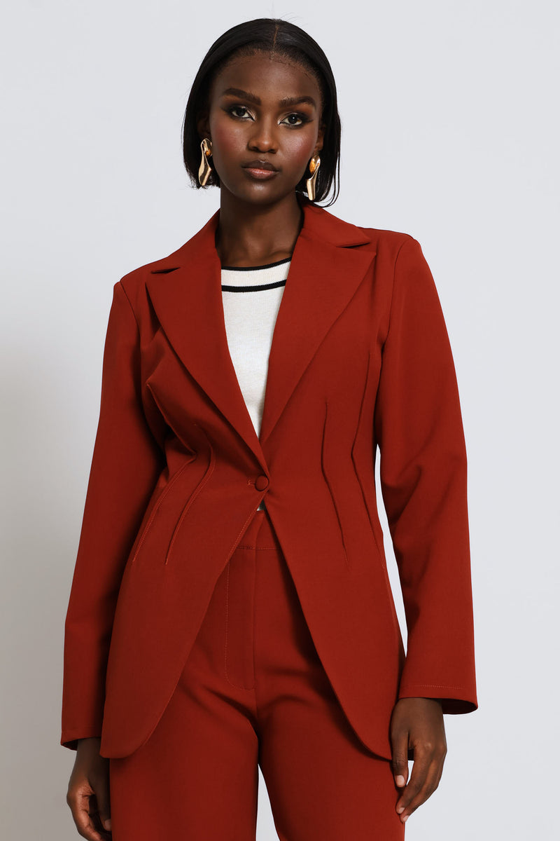 Dart Waisted Blazer - Copper