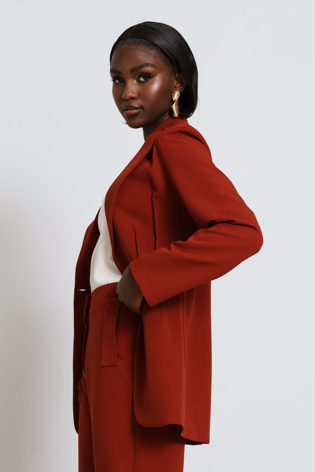 Dart Waisted Blazer - Copper