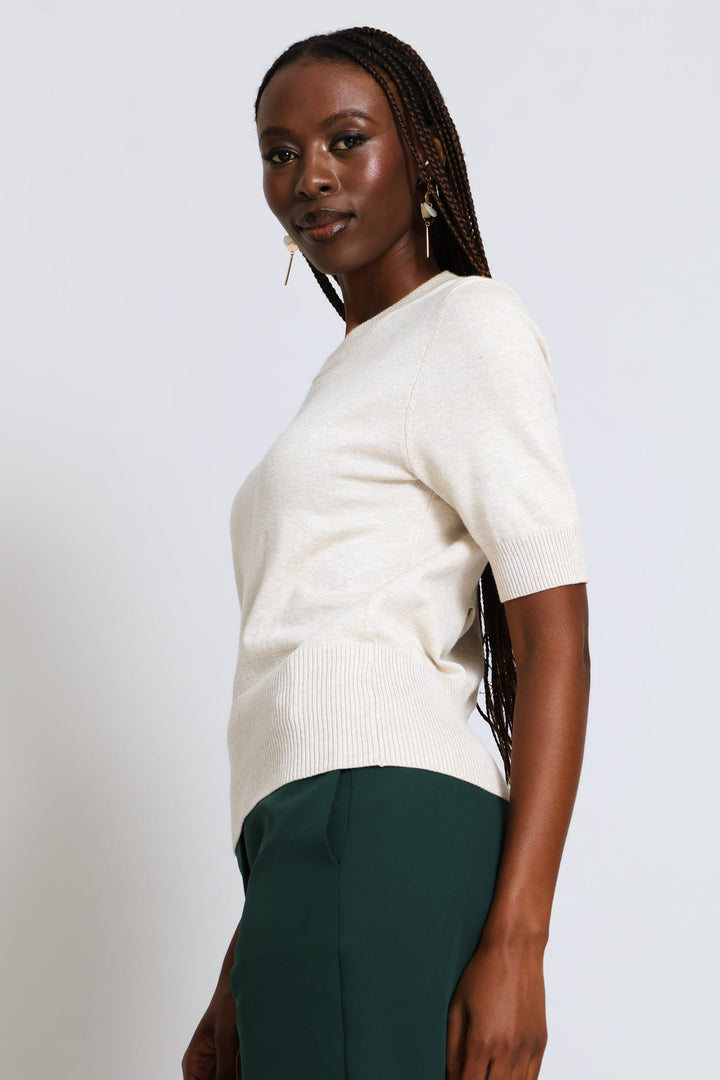 Stitch Detail Pullover - Oatmeal