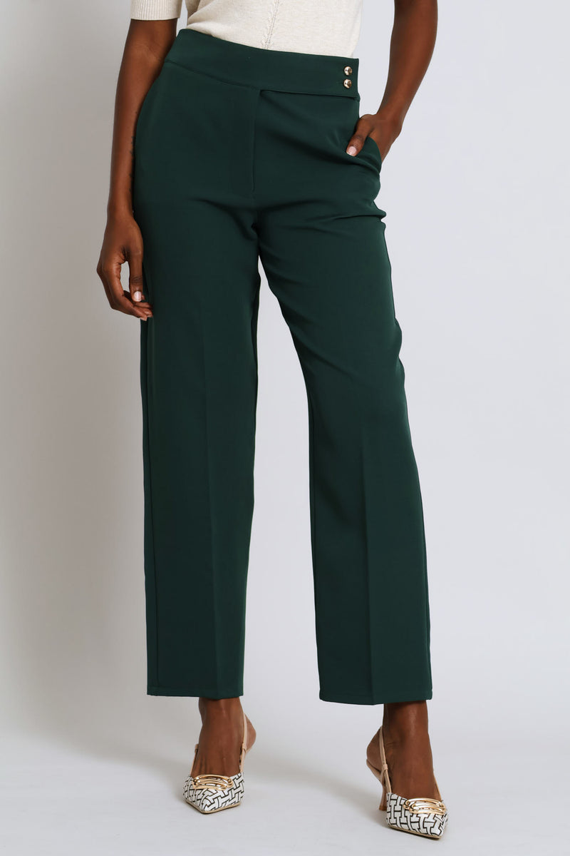 Extended Tab Tapered Leg Pant - Bottle Green