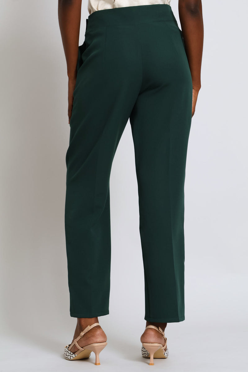 Extended Tab Tapered Leg Pant - Bottle Green