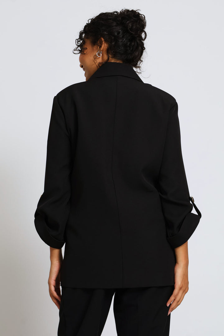 Turn Up Tab Blazer - Black