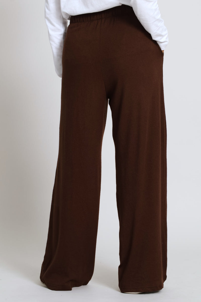 Luxe Leisure Wide Leg Pant - Chocolate