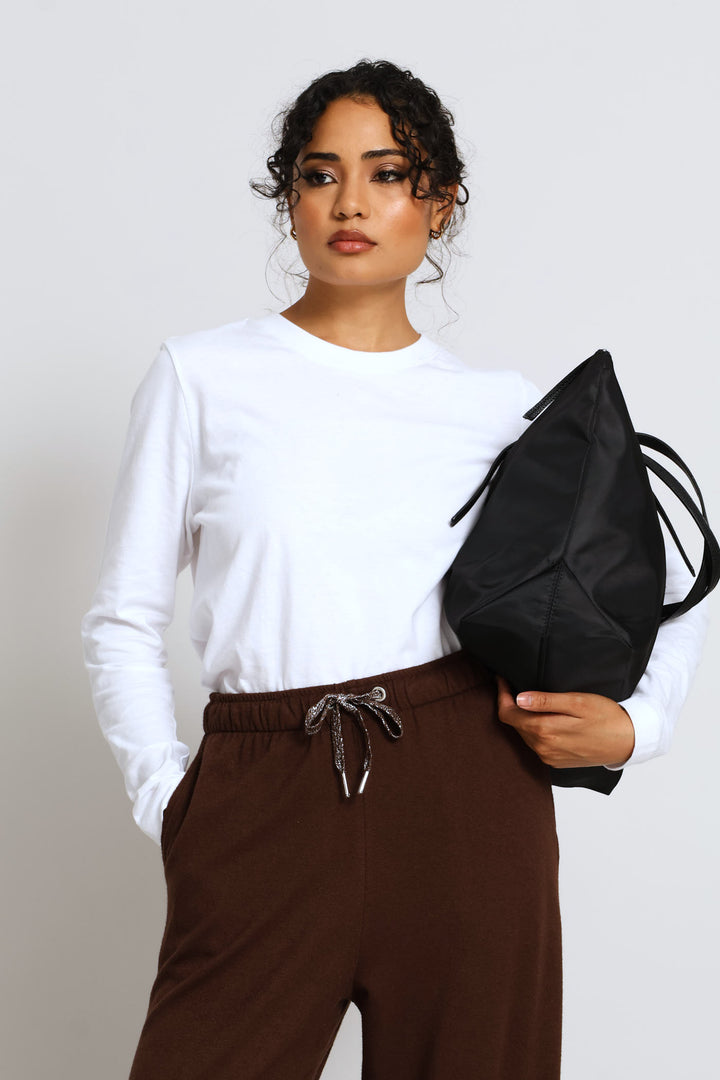 Nylon Buckle Detail Shopper Bag - Black