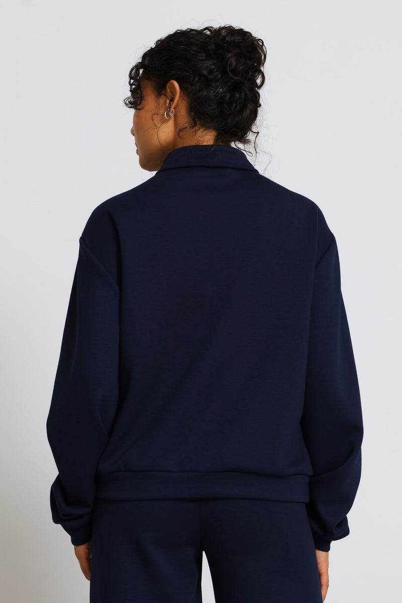 Plush Quarter Zip Pullover - Navy