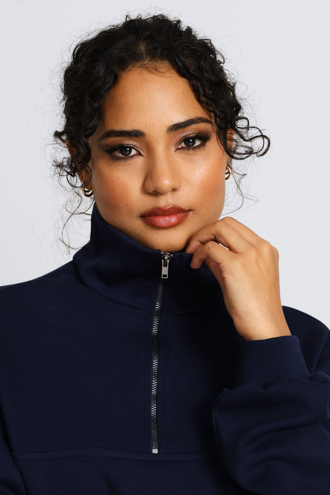 Plush Quarter Zip Pullover - Navy